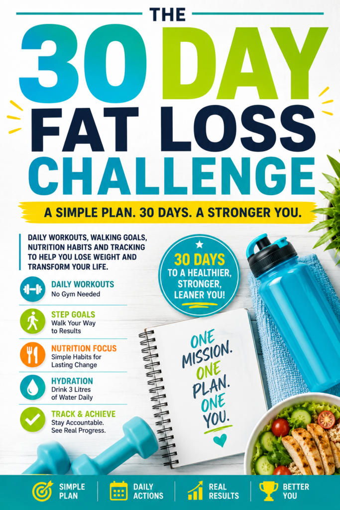 30 Day Fat Loss Challenge: A Simple Plan. 30 Days. A Stronger You. book cover